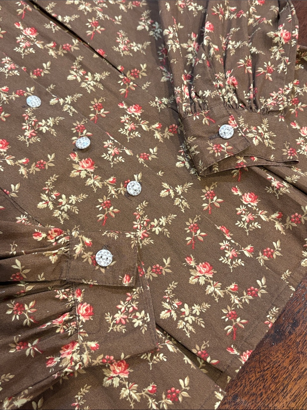 Vintage Ralph Lauren Country 90s Tailored Floral Cottagecore Puff Sleeve Blouse - Picture 10 of 12
